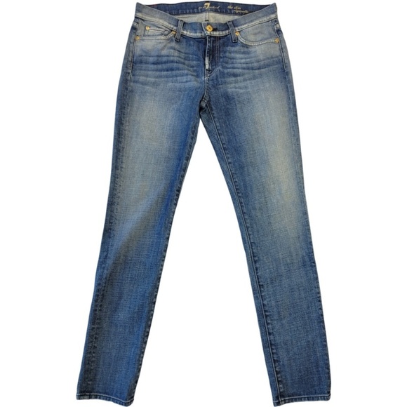 7 For All Mankind Denim - 7 for all mankind woman’s blue the slim cigarette jeans size 27